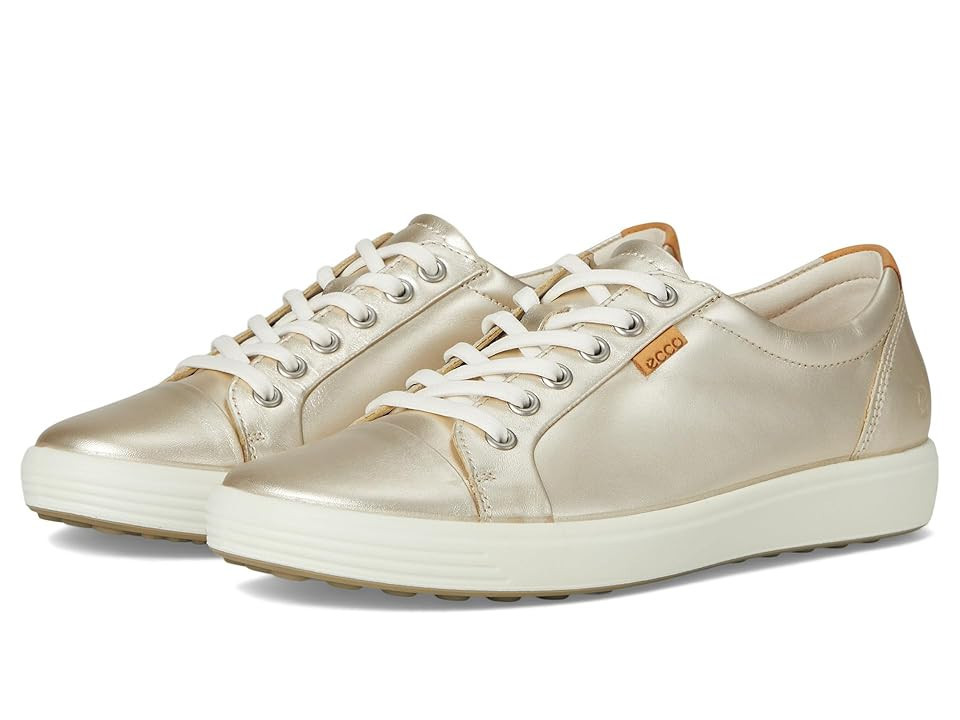 ECCO Soft 7 Sneaker Women's Lace up casual Shoes Pure White Gold : EU 42 (US Women's 11-11.5) M, Leather | Zappos