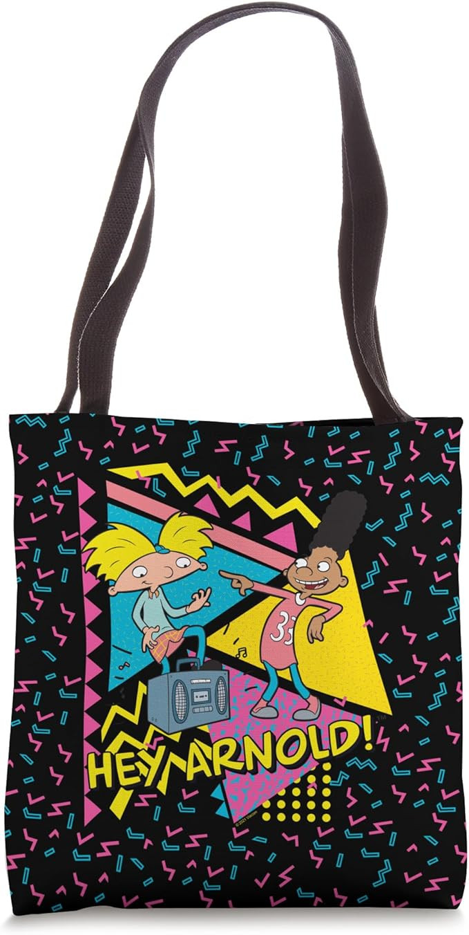 Hey Arnold! 90's Style Geometric Portrait Tote Bag | Amazon (US)