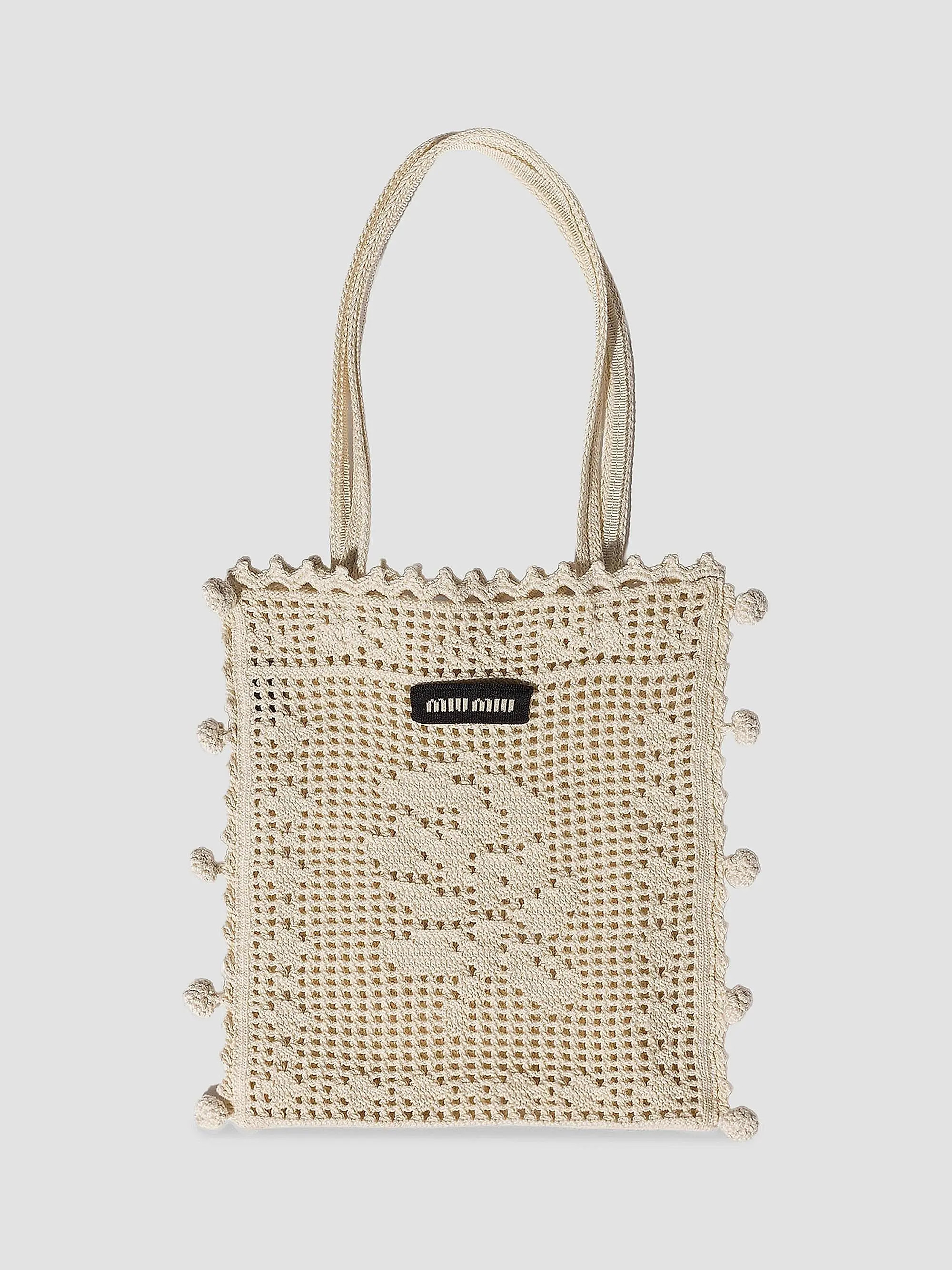 Miu Miu Cotton Crochet Top Handle Bag | Saks Fifth Avenue | Saks Fifth Avenue