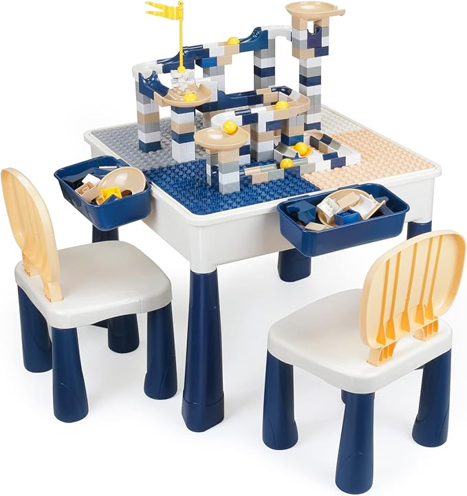 Kids Table and Chair Set with 100PCS Marble Run, Toddler Table All-in-One Multi Activity Playset,... | Amazon (CA)