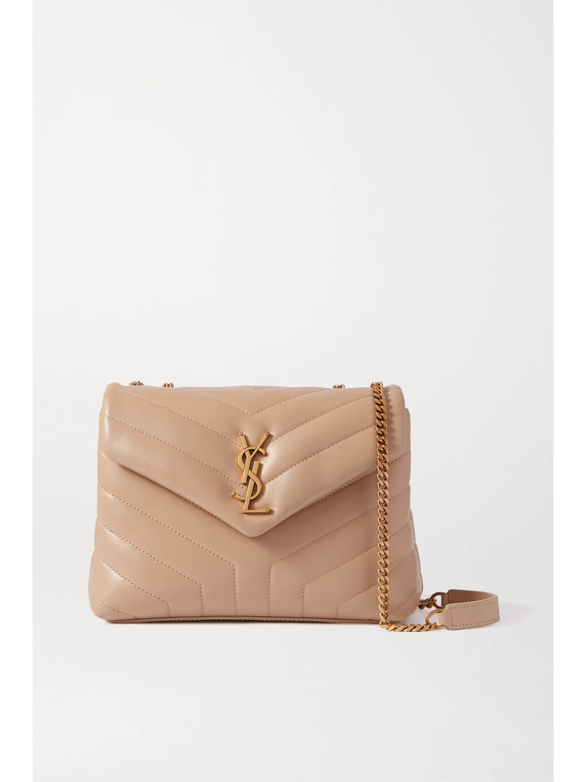 Beige Loulou small quilted leather shoulder bag | SAINT LAURENT | NET-A-PORTER | NET-A-PORTER (UK & EU)