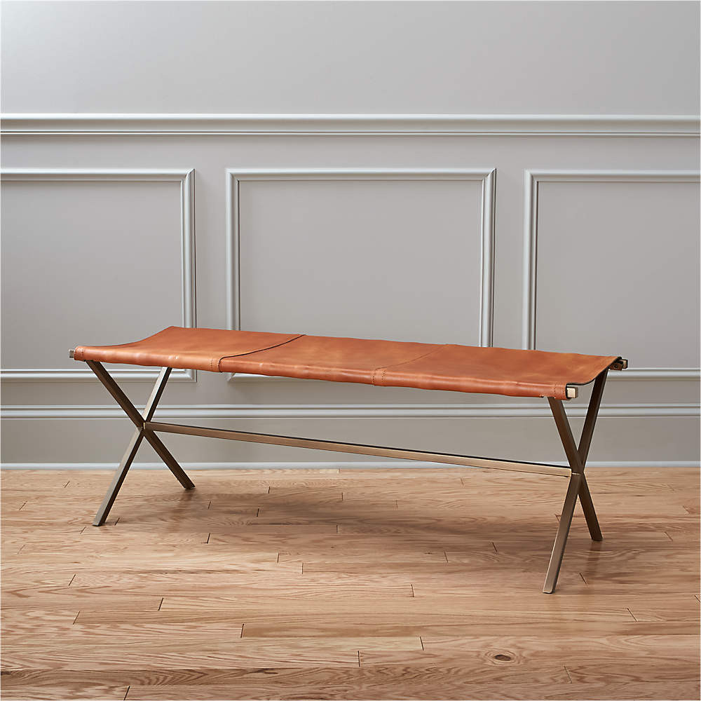 Directors Brown Leather Bench + Reviews | CB2 | CB2
