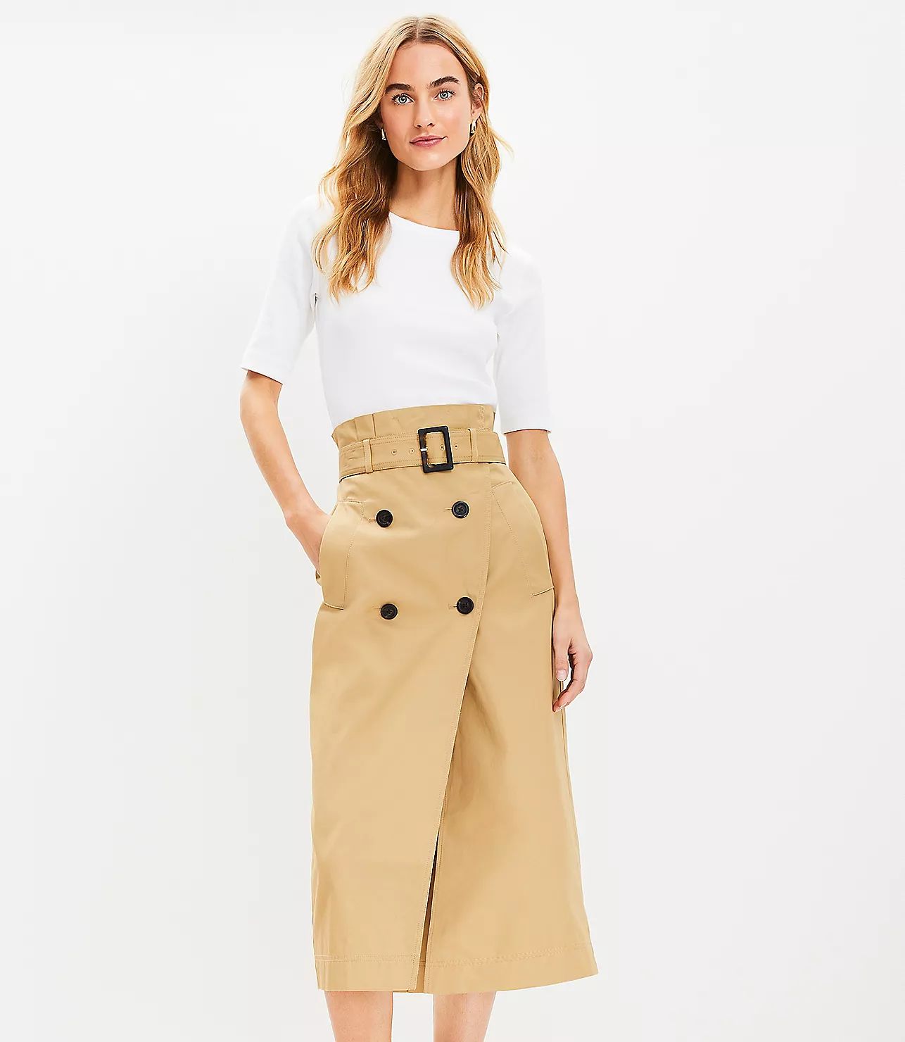 Trench Wrap Pocket Skirt | LOFT