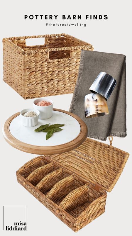 Pottery Barn finds! These baskets work perfectly to organize the pantry or closet. The turned wood lazy susan is so versatile, you can use it for serveware, food prep, or functional storage.

#LTKhome #LTKstyletip