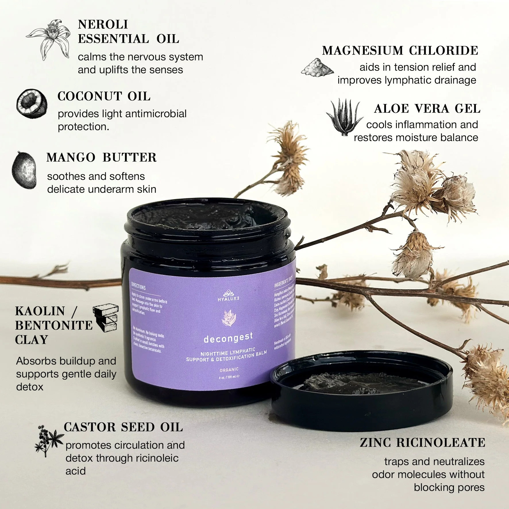 DECONGEST: Overnight Lymphatic Drainage and Detoxification Balm | Hyaluxe Body