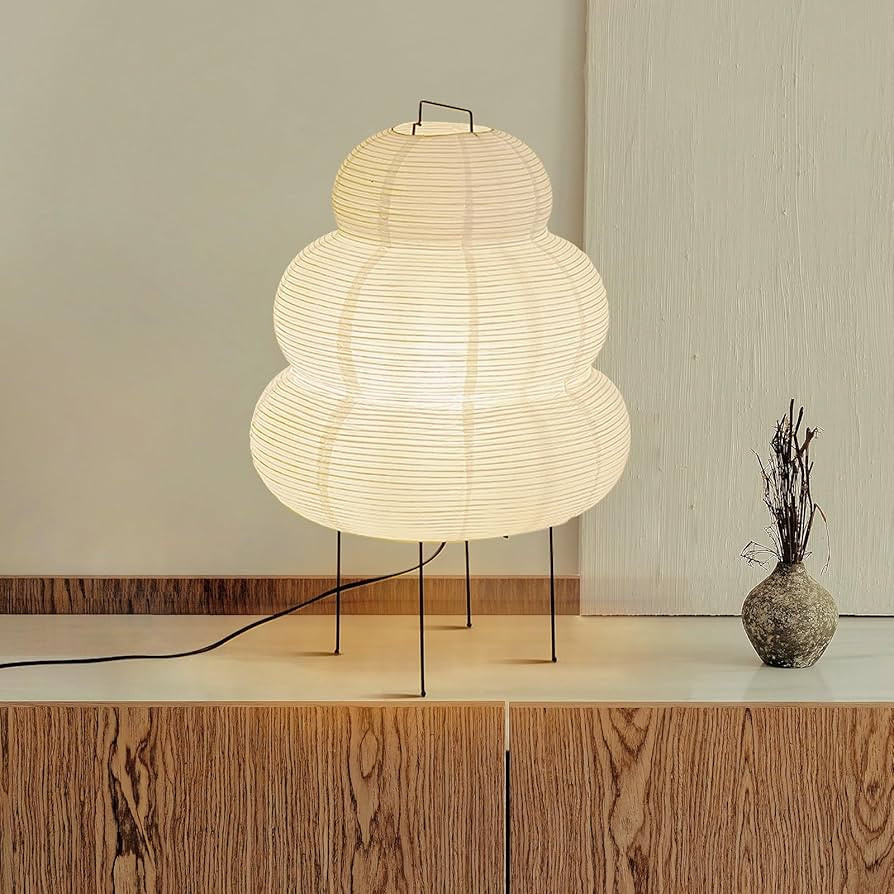 Noguchi Lamp, Rice Paper Floor Lamp, Akari Lamp with 3 Color Temperature Bulb, Japanese Lantern w... | Amazon (US)