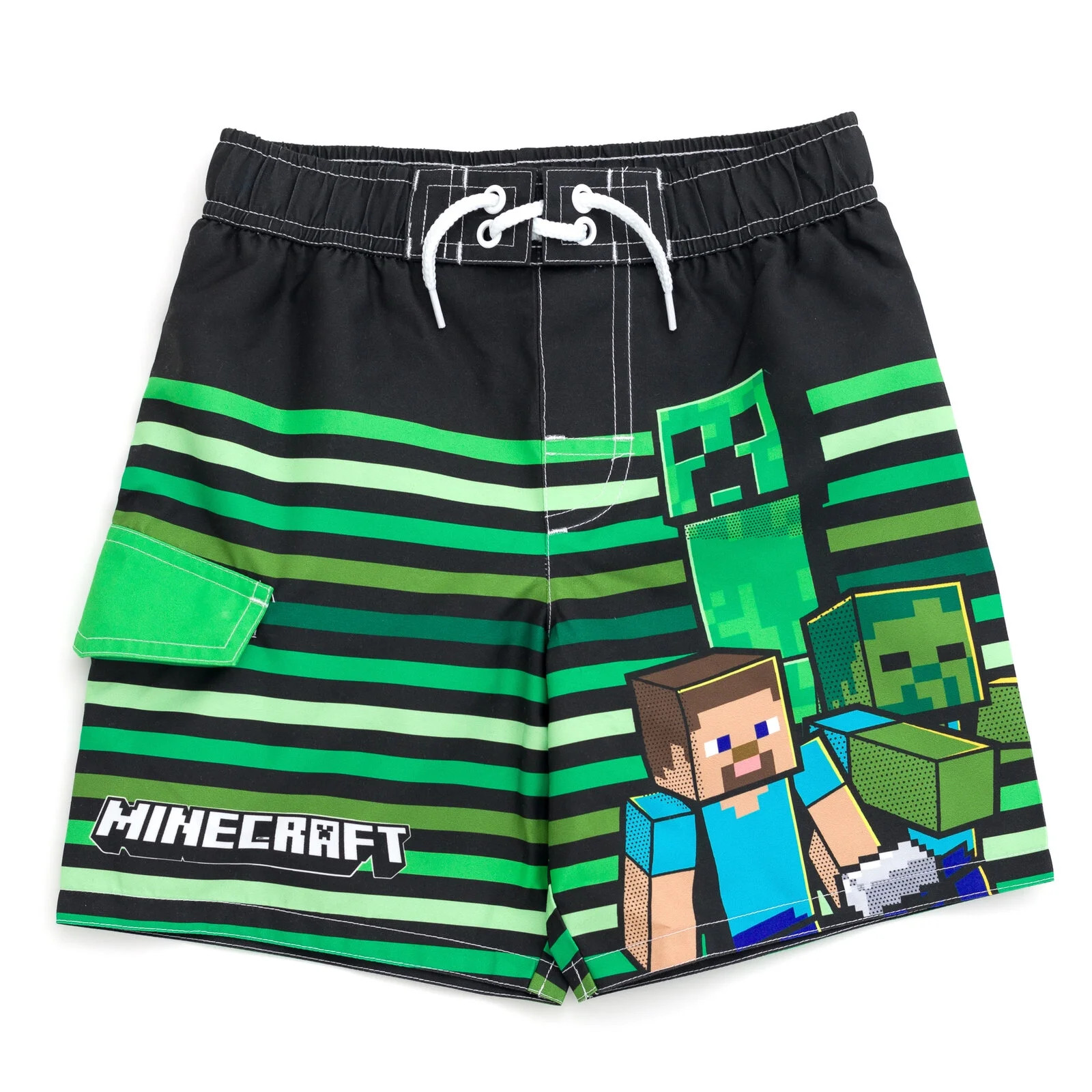 Minecraft Creeper Zombie Steve UPF 50+ Swim Trunks Little Kid to Big Kid - Walmart.com | Walmart (US)