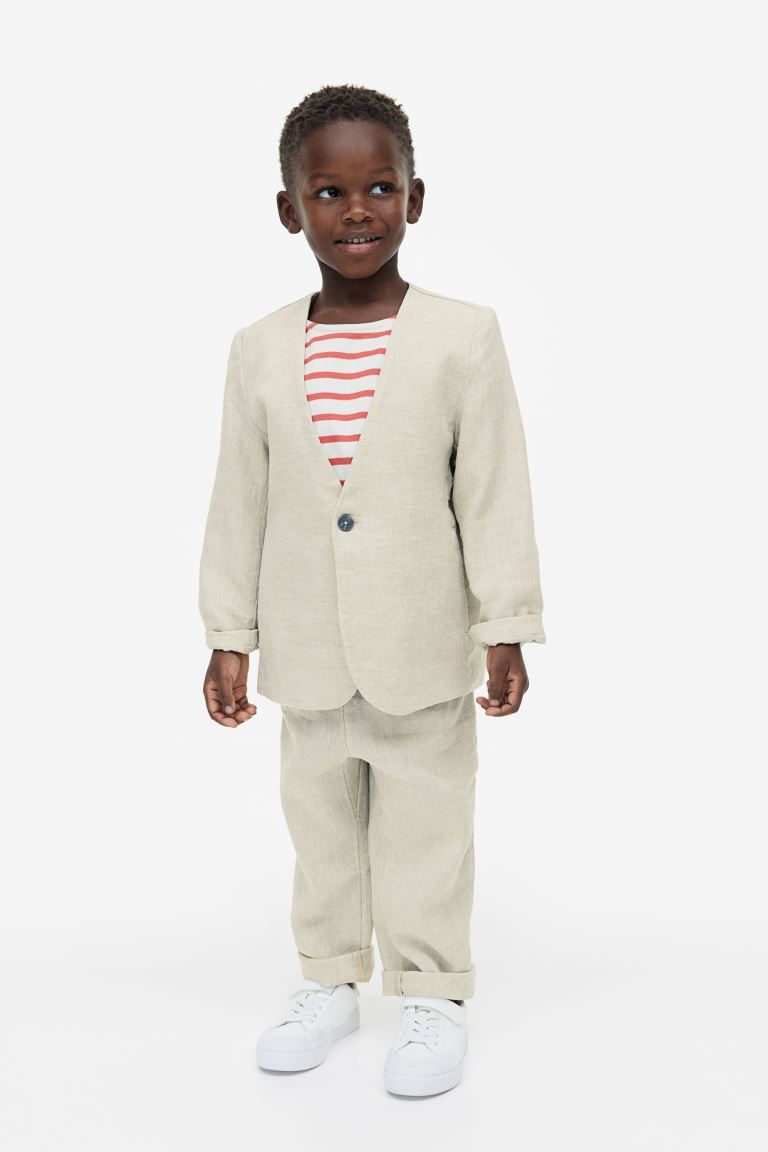 Linen Jacket - Light beige - Kids | H&M US | H&M (US + CA)