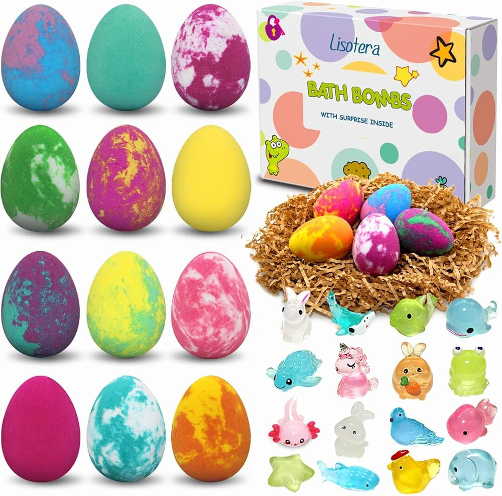 Easter Egg Bath Bombs for Kids with Toys Surprise Inside, Kids Bath Bombs Gift for Birthday Chris... | Amazon (US)