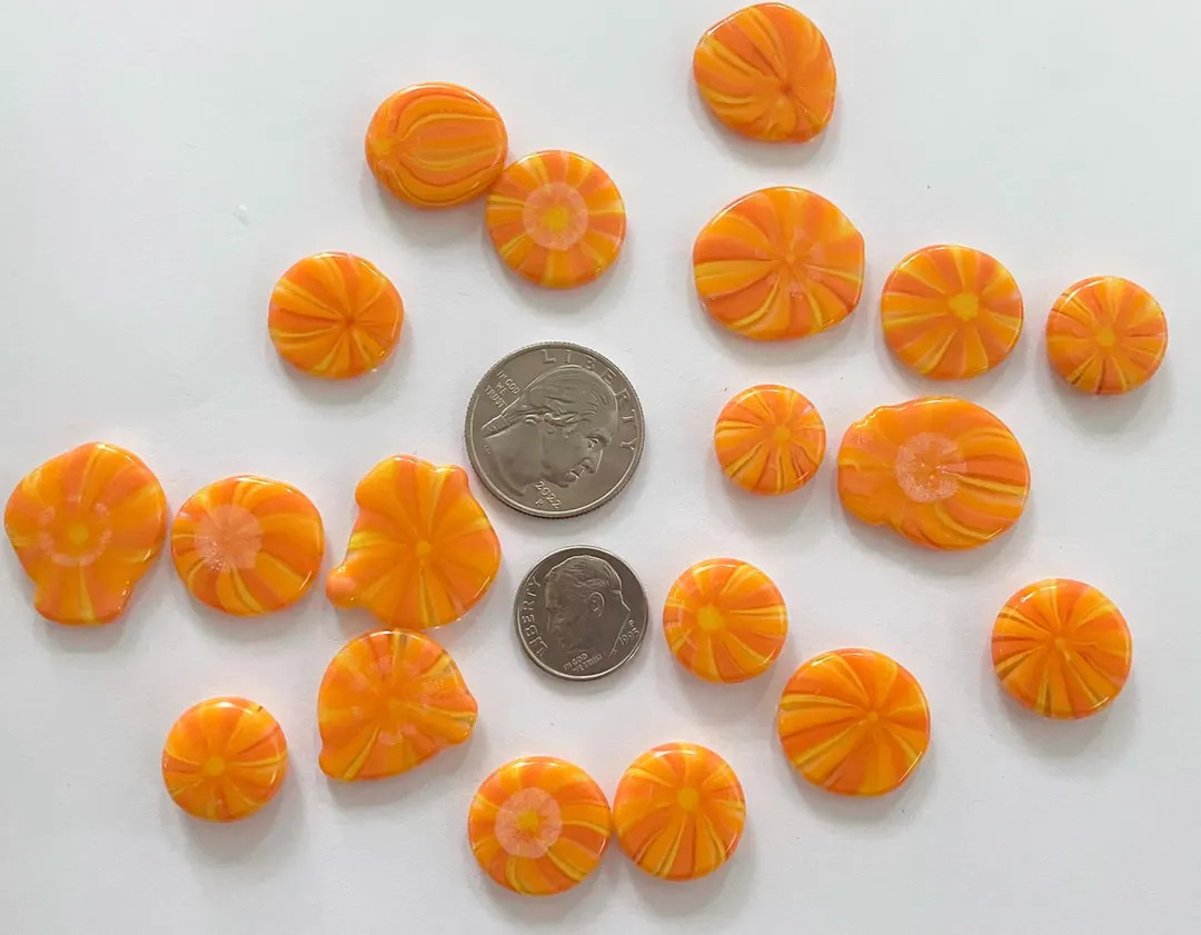 Orange Sliced Murrini Coins #113 - 96 Coe, 1.5oz - Etsy | Etsy (US)