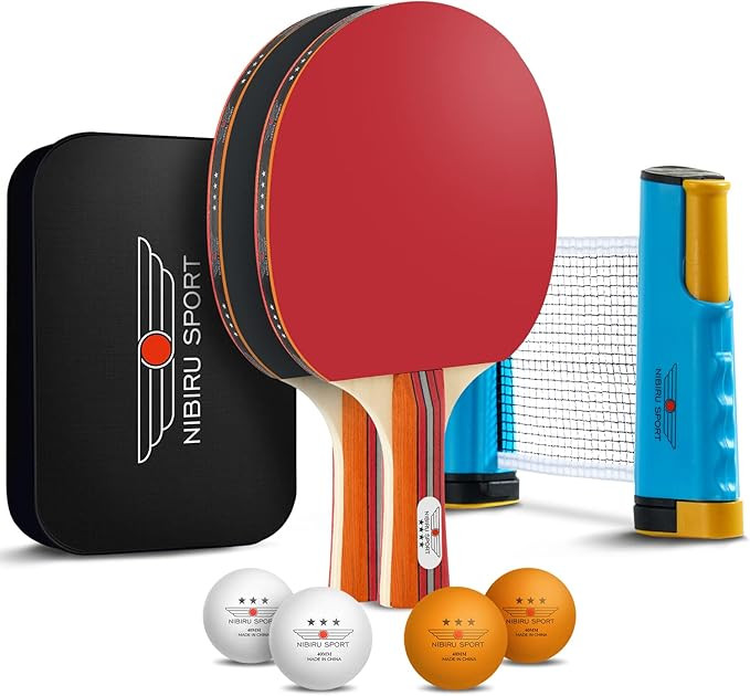 NIBIRU SPORT Professional Ping Pong Paddle Sets - 2 Player or 4 Player Table Tennis Paddles, Retr... | Amazon (US)
