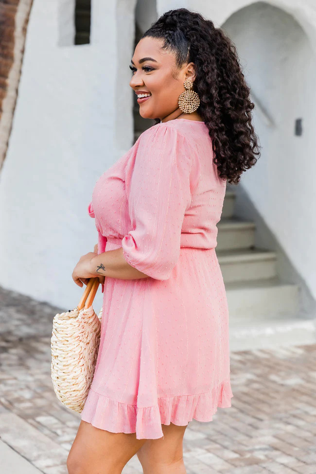 Take A Look In My Eyes Pink Tie Front Mini Dress | Pink Lily