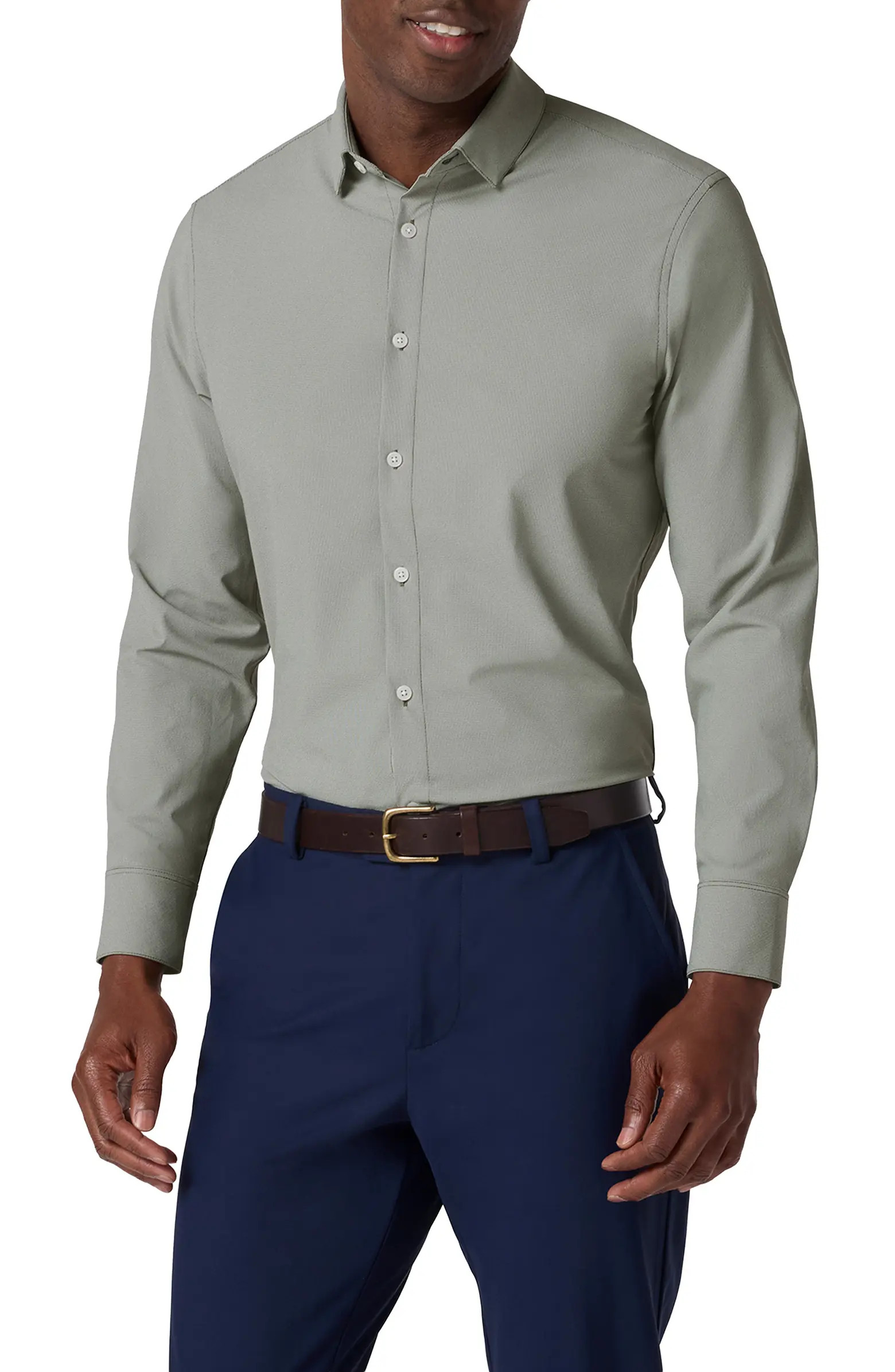 Mizzen+Main Leeward Microcheck Trim Fit Button-Up Shirt | Nordstrom | Nordstrom