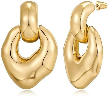Gold Silver Hoop Dangle Earrings For Women Statement Retro Earrings Multiple Styles Jewelry for B... | Amazon (US)