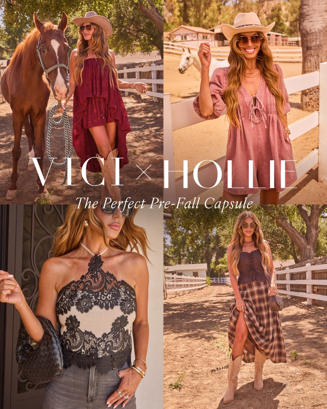 Vici X Hollie collection is live!  ✨ 
Use code Hollie40 for 40% off 
Wearing size small in tops and dresses and 26 in denim #vici