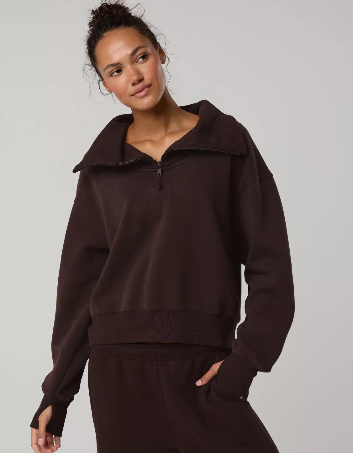 OFFLINE By Aerie Cloud Fleece Quarter Zip Sweatshirt | American Eagle Outfitters (US & CA)