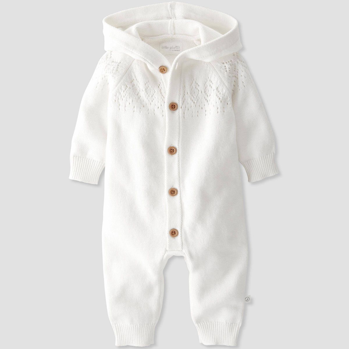 Little Planet by Carter's Organic Baby Sweater Pram Coveralls - Cream | Target