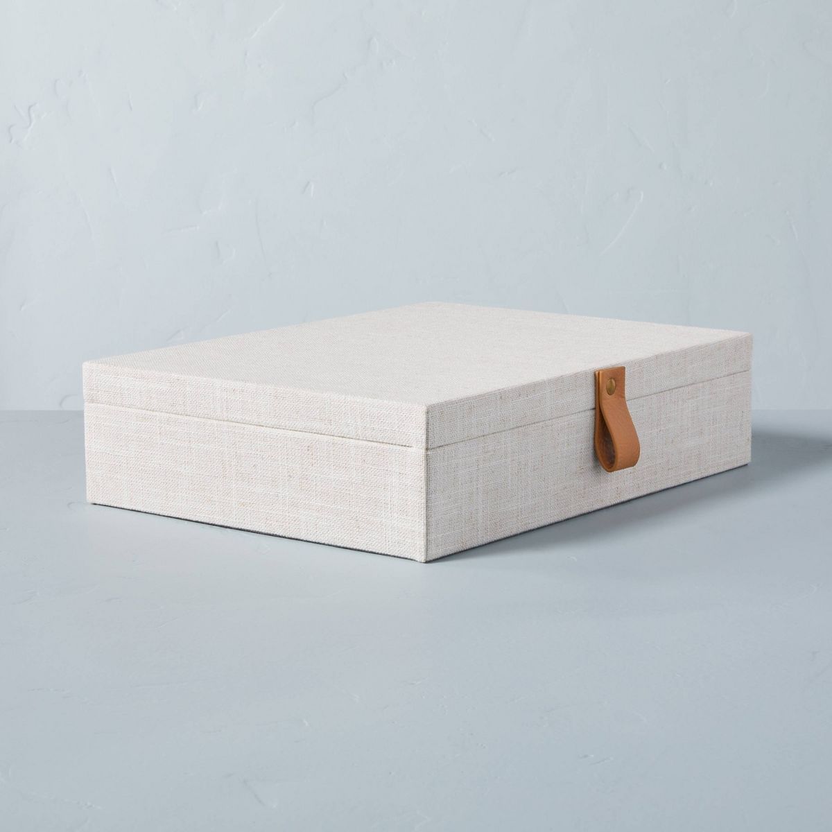 Large Fabric Storage Box with Faux Leather Accent Cream - Hearth & Hand™ with Magnolia | Target