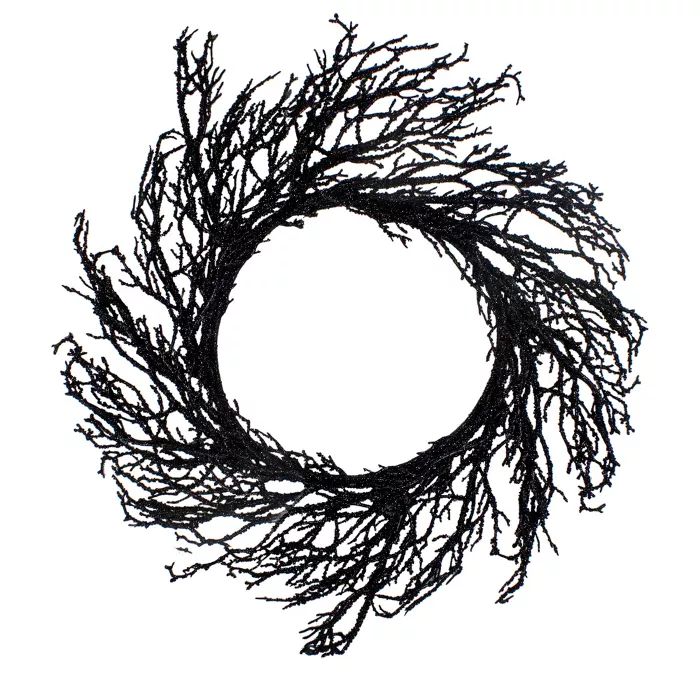 Northlight Black Twig Artificial Halloween Wreath - 24-Inch, Unlit | Target