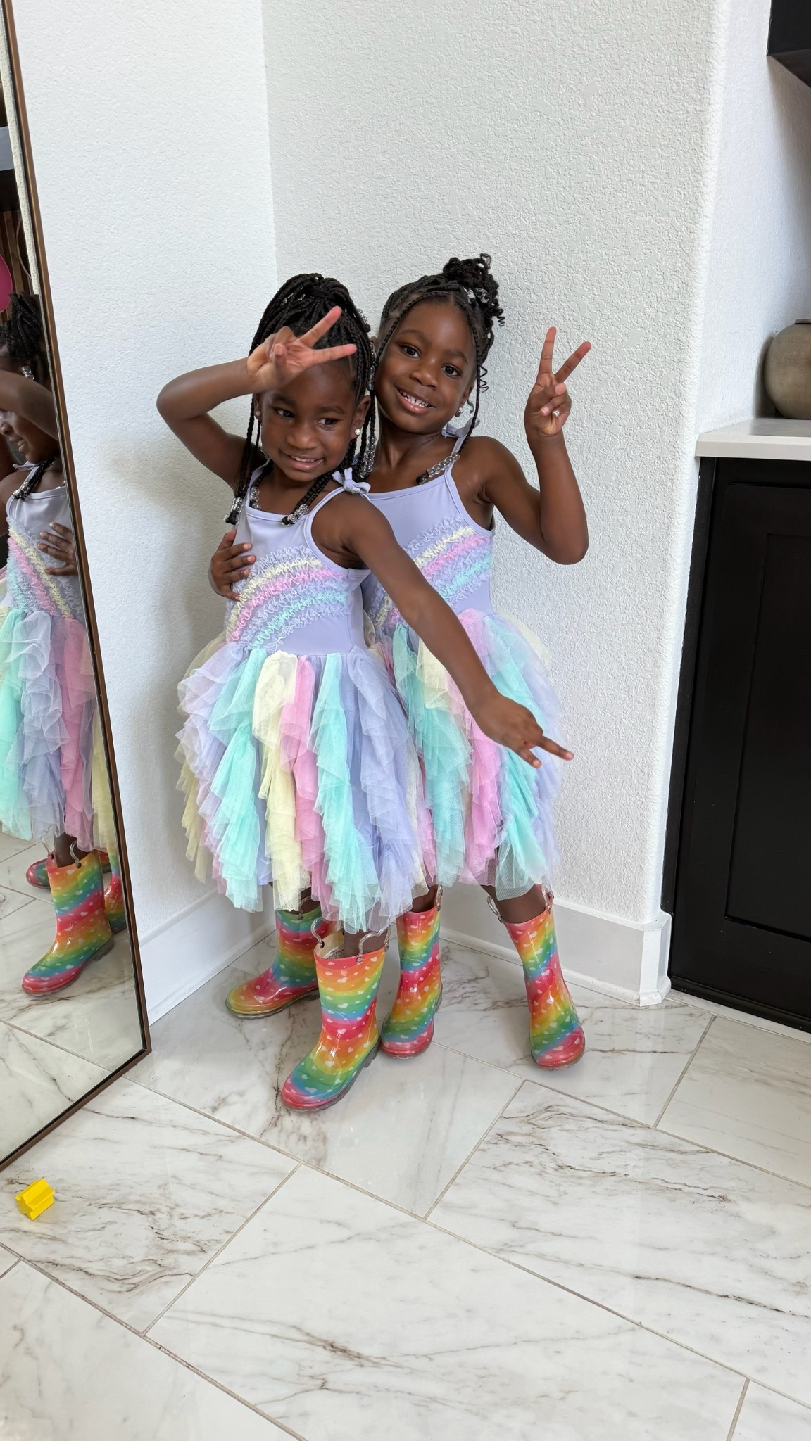 Rainbow tulle dress find for the girls! Fun to wear inside and outside the house! 

#LTKKids