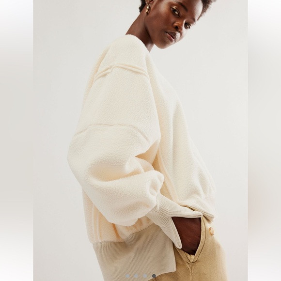 Free People We the Free Cozy Camden Sweatshirt in Vanilla Ice Cream | Poshmark