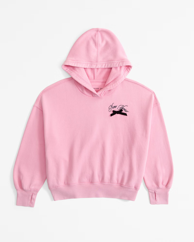 girls graphic popover hoodie | girls tops | Abercrombie.com | Abercrombie & Fitch (US)