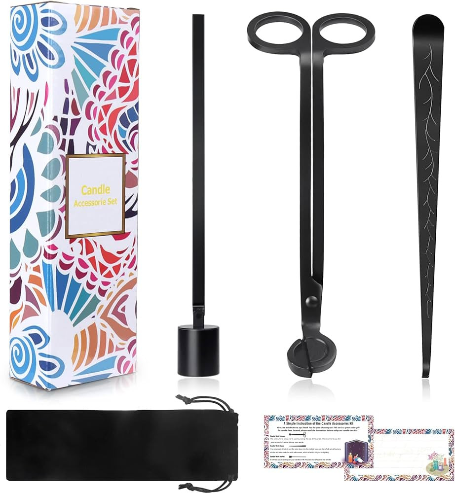 4 in 1 Candle Accessories Kit, Professional Candle Wick Trimmer, Candle Snuffer and Candle Wick D... | Amazon (US)