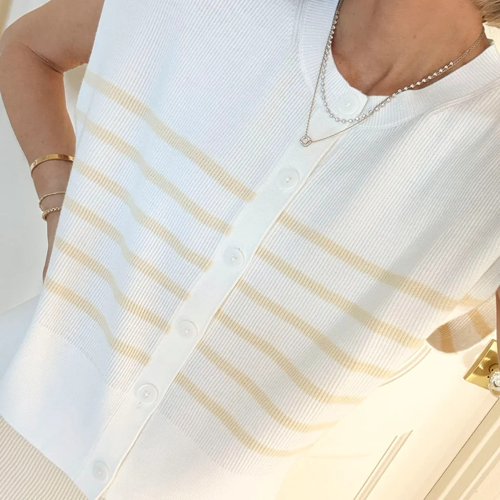 Splendid x @Cellajaneblog Sleeveless Striped Cardi | Splendid