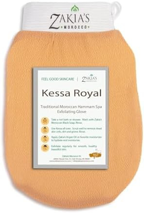 Original Kessa Exfoliating Glove - Salmon Beige - Microdermabrasion Exfoliating Mitts, Removes un... | Amazon (US)