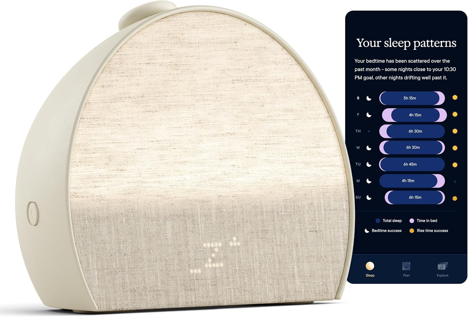 Hatch Sleep Clock, Contactless Sleep Tracker, Personalized Insights, Putty | Amazon (US)