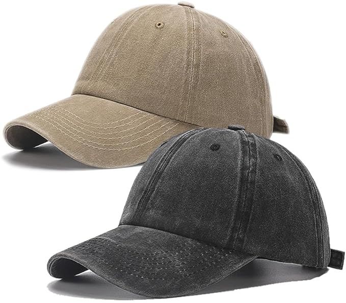 Quanhaigou 2 Pack Unisex Baseball Cap,Dad Golf Hats,Adjustable Polo Hat for Men Women | Amazon (US)