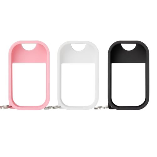 Touchland Hand Sanitizer Mist Case TRIO SET (White, Pink, Black), Protective and Stylish Hand Sanitizer Spray Accessories, Silicone Cases with Keyring (Set of 3) | Amazon (US)