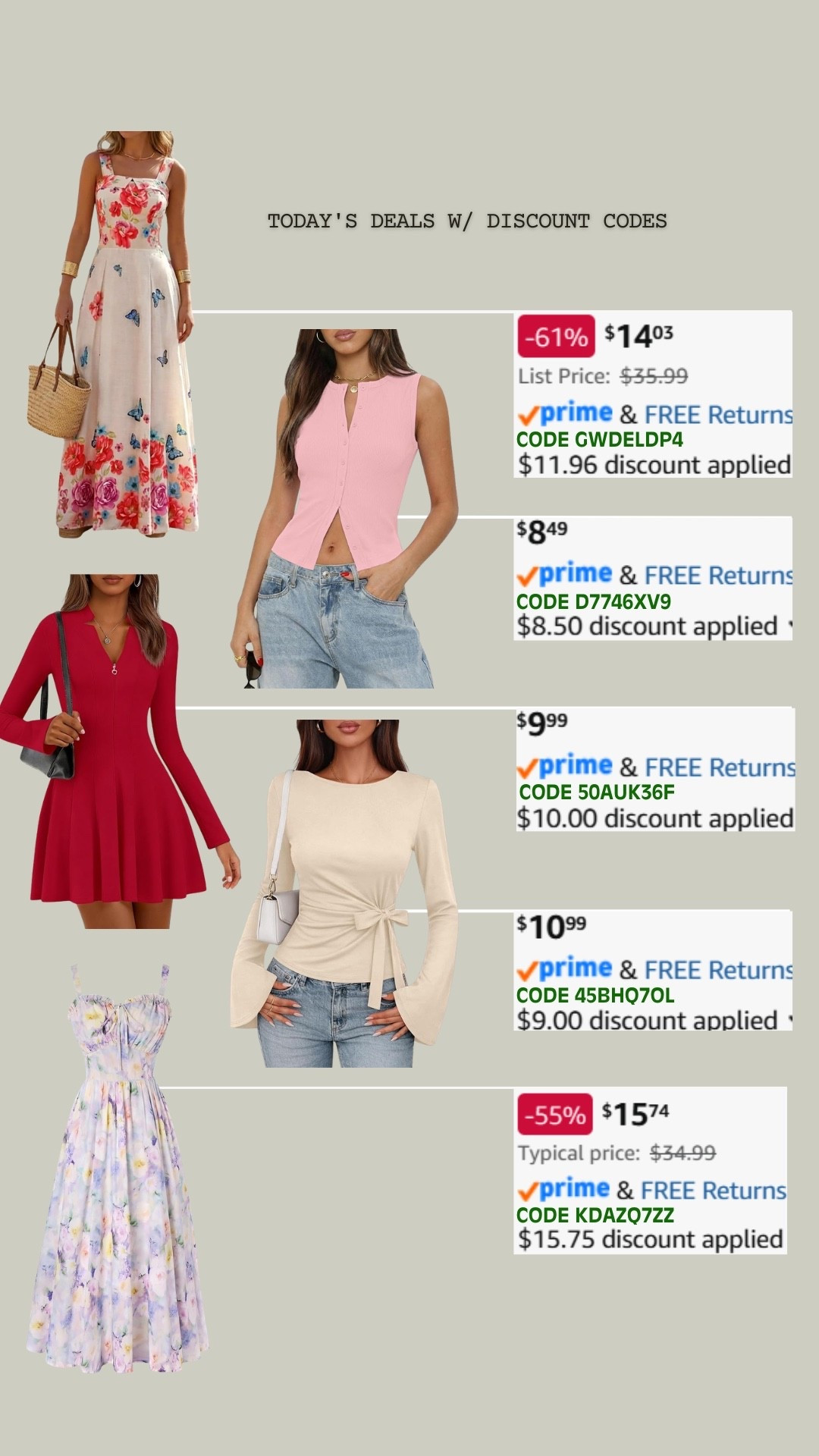PROMO CODE DEALS ON AMAZON!

Promo codes are entered are on the check out screen where you select payment method. 

Codes & coupons only work for a limited time! If you get an error, it may have maxed the color/size you selected.. so try another one. Sometimes it helps to check out one item at a time! 

SCREENSHOT TO EASILY COPY/PASTE PROMO CODE AT CHECKOUT! 

#affordablestyle #amazonstyle #amazondeals #everydayoutfits #ltksalealert #dailydeals

#LTKootd #LTKMidsize