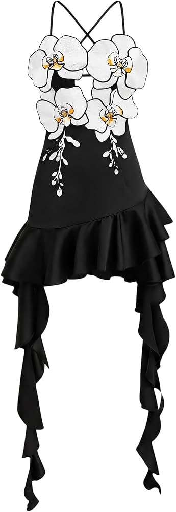 JW PEI Women's Orchid Embroidered Ruffle Hem Mini Dress | Amazon (US)