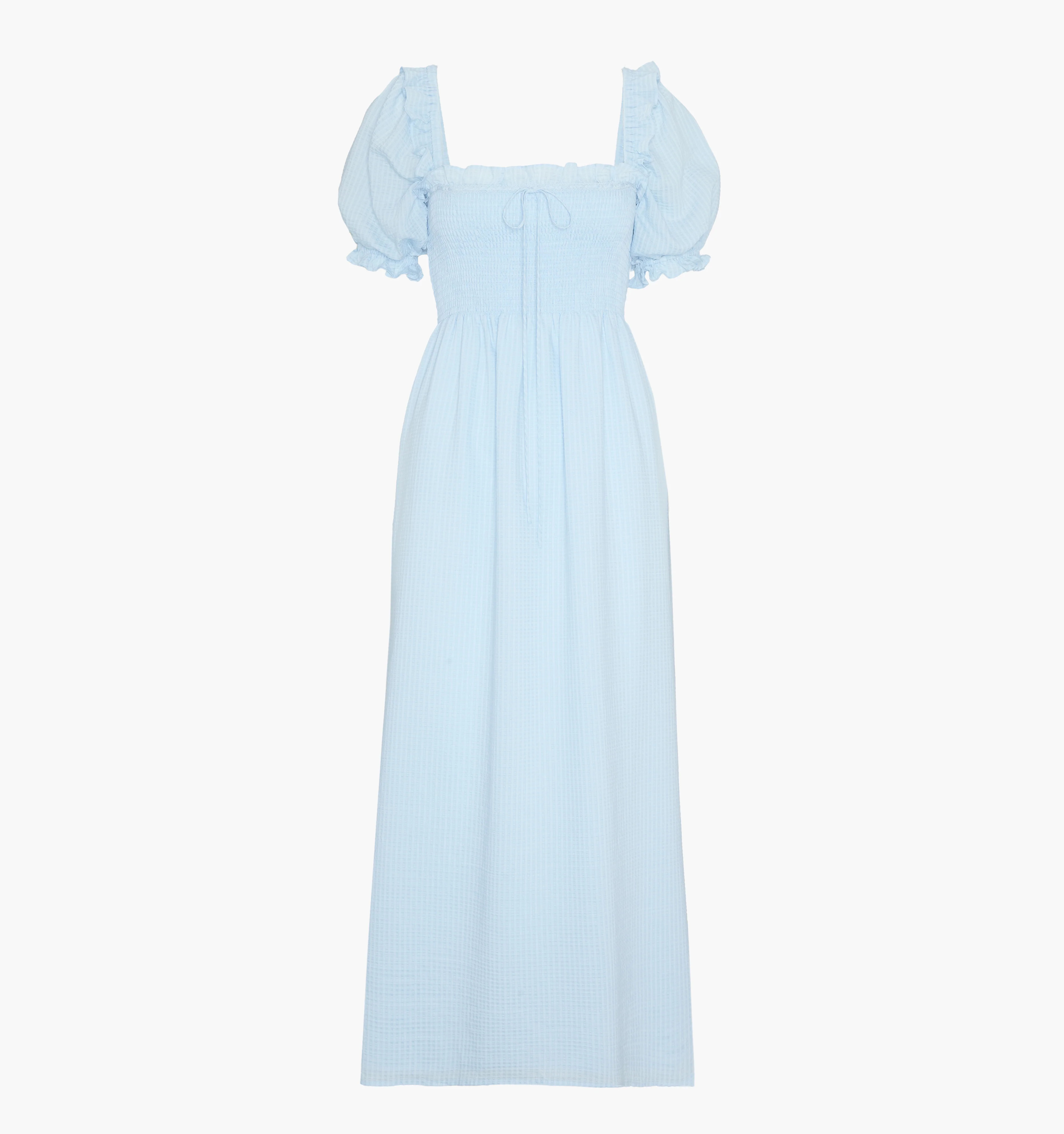 The Scarlett Midi Nap Dress | Pale Blue / XS | ® | 100% Cotton | Hill House Home Smocked Dress | Hill House Home US