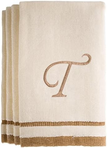 Monogrammed Gifts, Fingertip Towels, 11 x 18 Inches - Set of 4- Decorative Golden Brown Embroider... | Amazon (US)