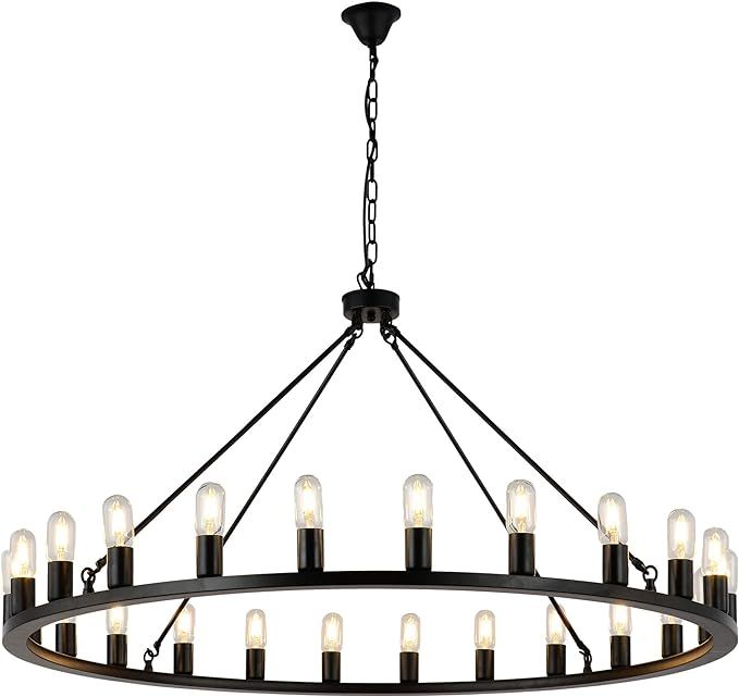 Aiwen Wrought Iron Lamps Country Retro Simple Chandelier (24 lamp Holders) | Amazon (US)