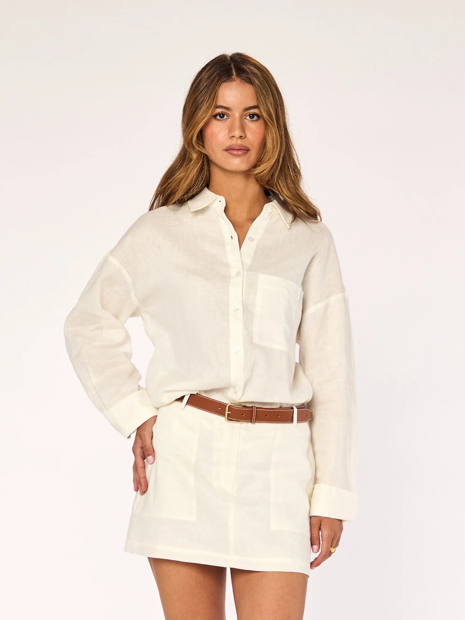 EIRA - Linen Blouse \u2022 Cloud | Ninety-9