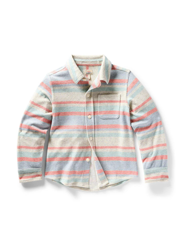 Kids Legend™ Sweater Shirt - Coral Reef Stripe | Faherty