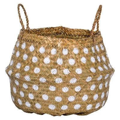 Seagrass Basket With Handles & Dots (13.75") - 3R Studios | Target