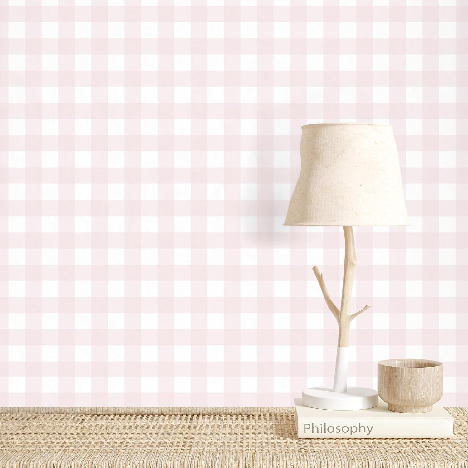 Cohoo Home Pink Plaid Peel and Stick Wallpaper Boho Plaid Contact Paper for Cabinets Pink Checker... | Amazon (US)
