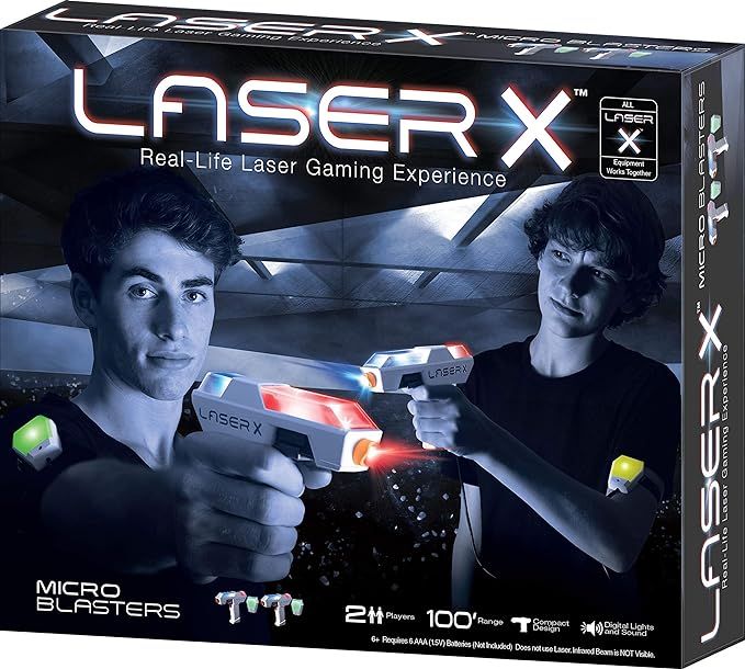 Laser X Two Player Laser Gaming Set, Multi, 2 Laser Units with 2 Arms Receivers 100' Range | Amazon (US)