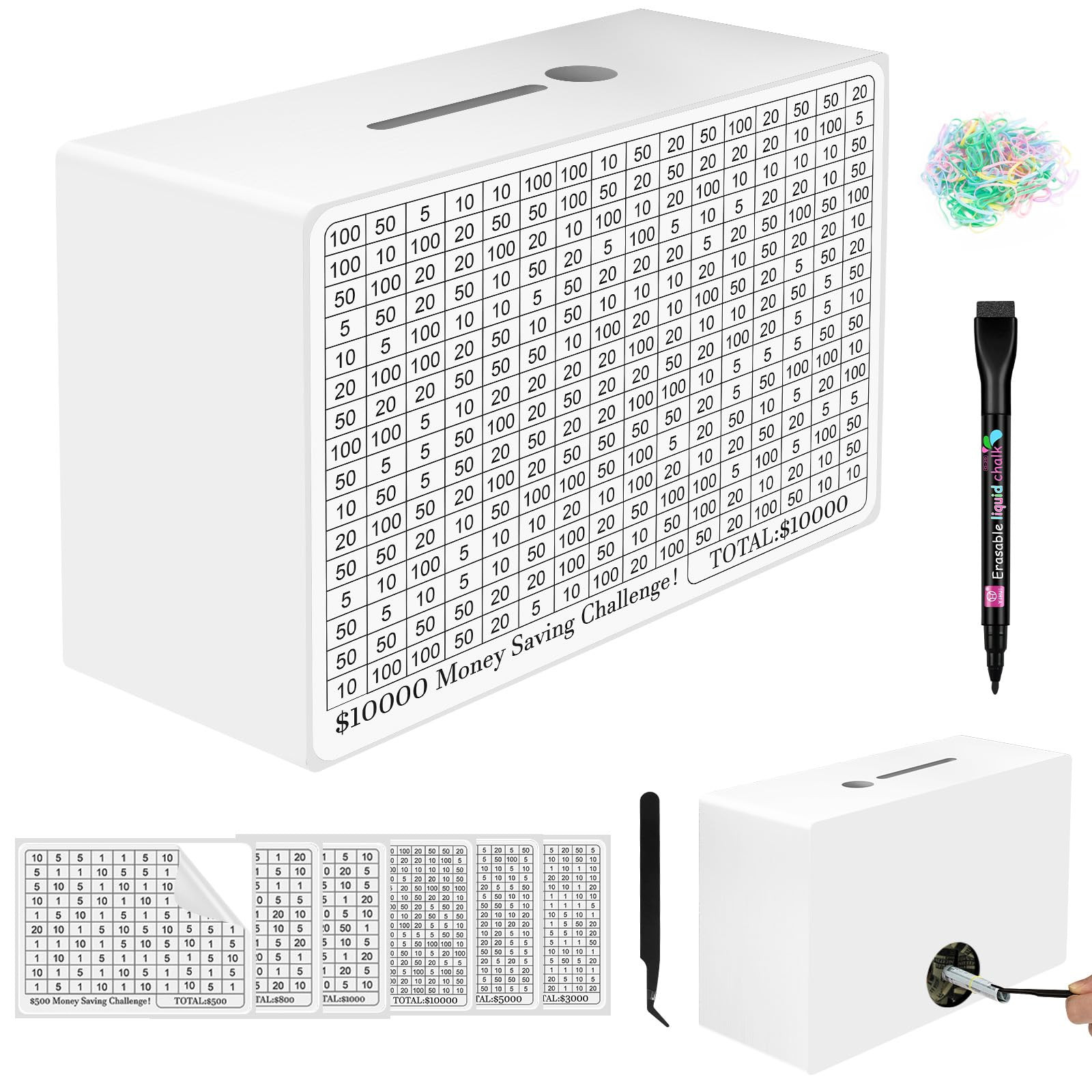Wooden Money Saving Box, Cash Savings Box for $10000 $5000 $3000 $1000 $800 $500 Target Money Sav... | Amazon (US)