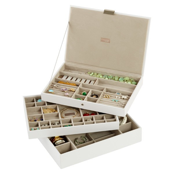 Stackers Supersize 41-Section Tray White | The Container Store