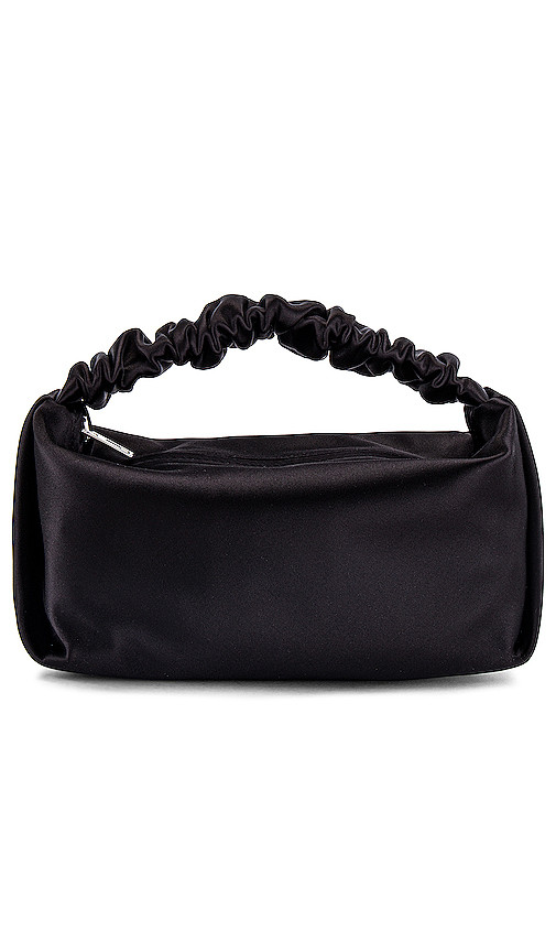 Scrunchie Mini Bag in Black Satin | Revolve Clothing (Global)