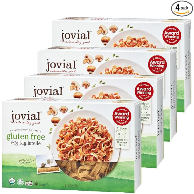 Jovial 100% Organic Gluten Free Brown Rice Pasta, Tagliatelle, 4 Count | Amazon (US)