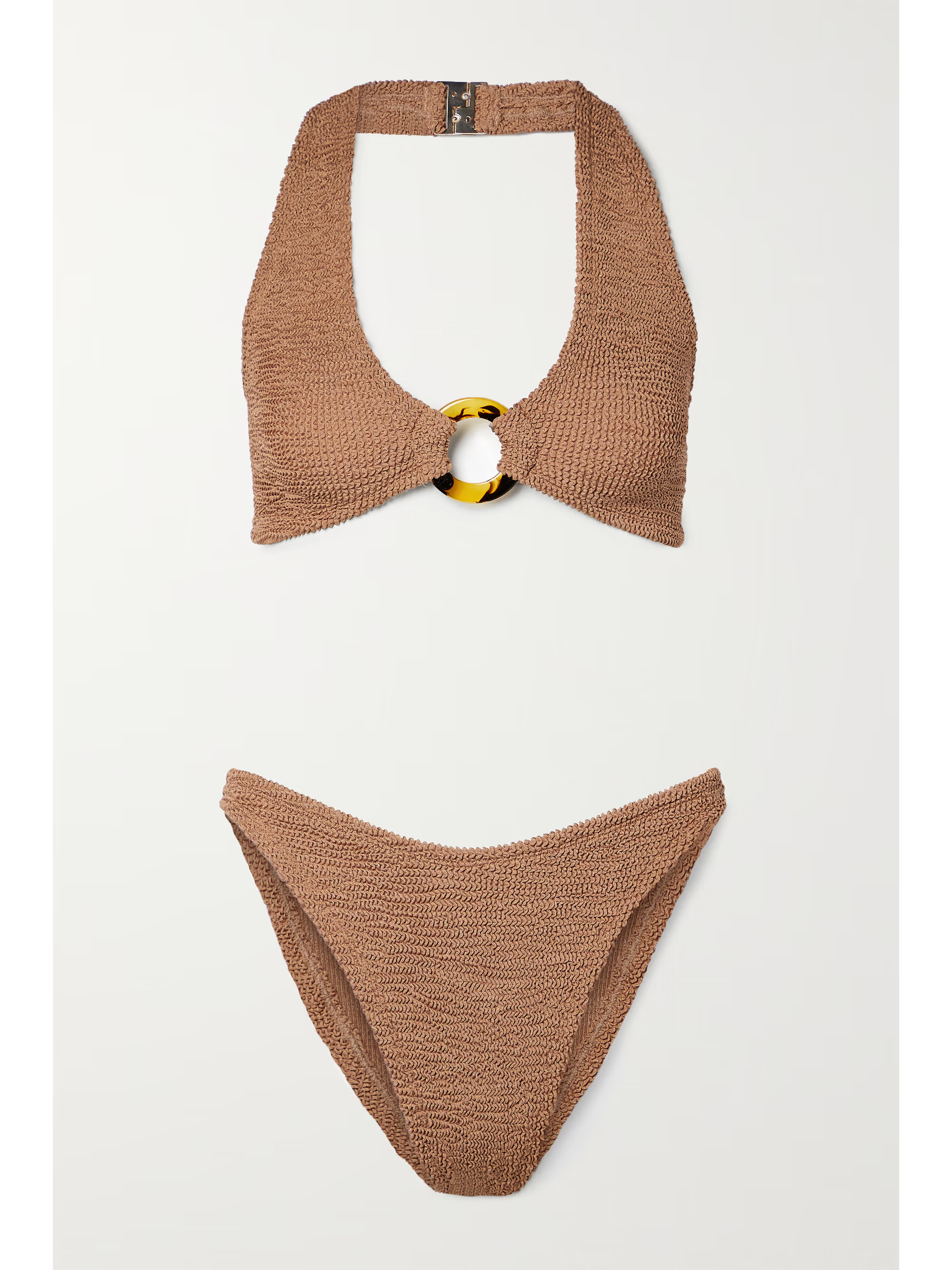 Coco embellished seersucker halterneck bikini | NET-A-PORTER (US)