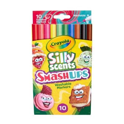 Crayola 10pk Silly Scents Smash Ups Slim Washable Markers | Target
