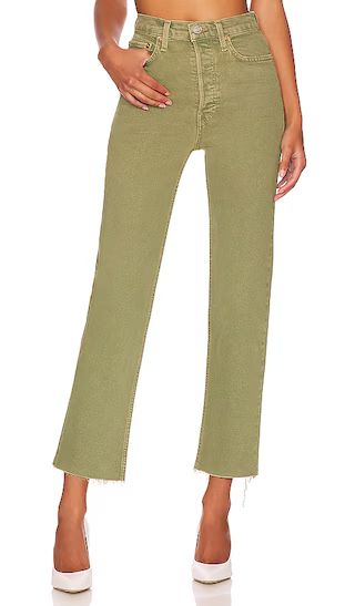 Originals 70s Ultra High Rise Stove Pipe in Washed Khaki | Revolve Clothing (Global)