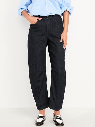 High-Waisted Wow Barrel Ankle Jeans | Old Navy (US)